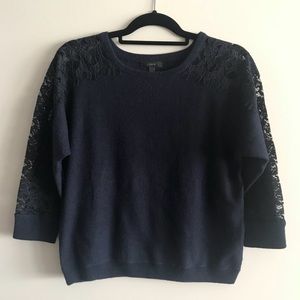 Jcrew lace trim wool sweater